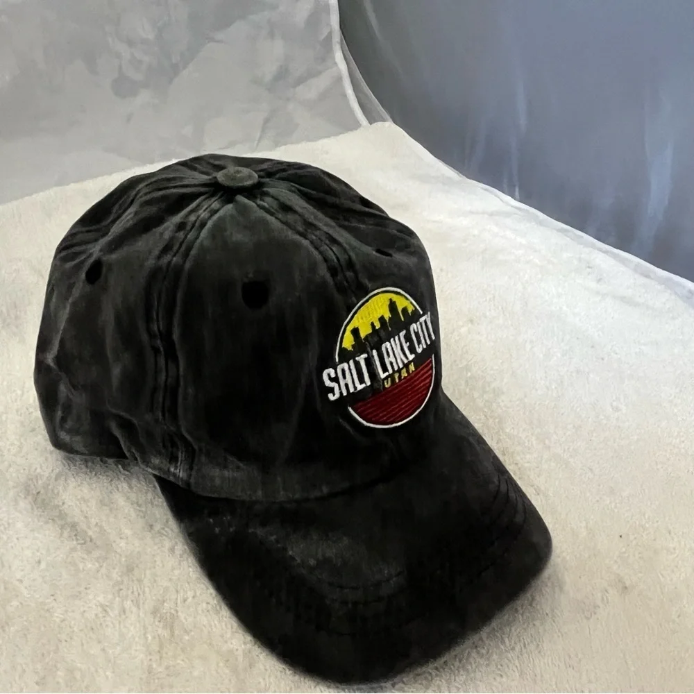 Salt Lake City Embroidered Cotton Dark Grey Adjustable Cap